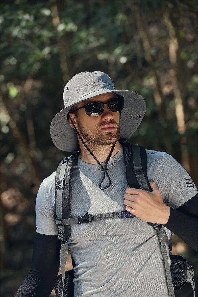 Summer Wide Large Brim Men Fisherman Hat Waterproof UV Protection Sun cap Hiking Fishing Climbing Oversized Safari Bucket Hats