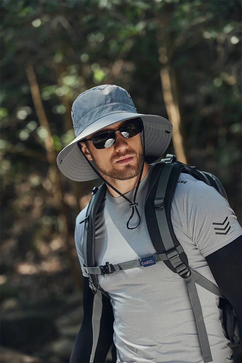Summer Wide Large Brim Men Fisherman Hat Waterproof UV Protection Sun cap Hiking Fishing Climbing Oversized Safari Bucket Hats