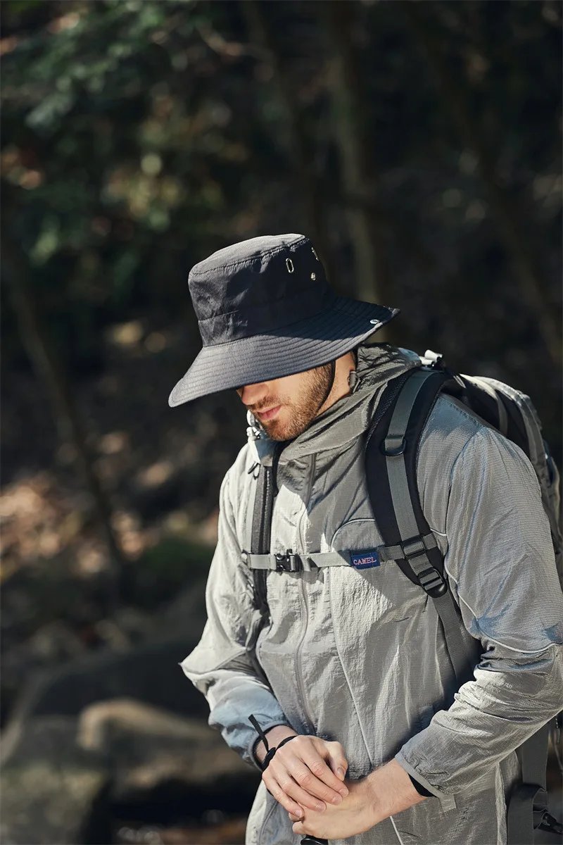 Summer Wide Large Brim Men Fisherman Hat Waterproof UV Protection Sun cap Hiking Fishing Climbing Oversized Safari Bucket Hats