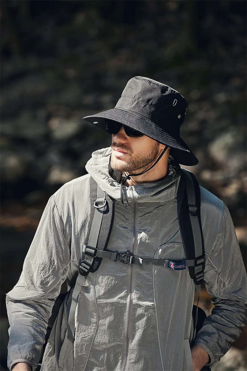 Summer Wide Large Brim Men Fisherman Hat Waterproof UV Protection Sun cap Hiking Fishing Climbing Oversized Safari Bucket Hats
