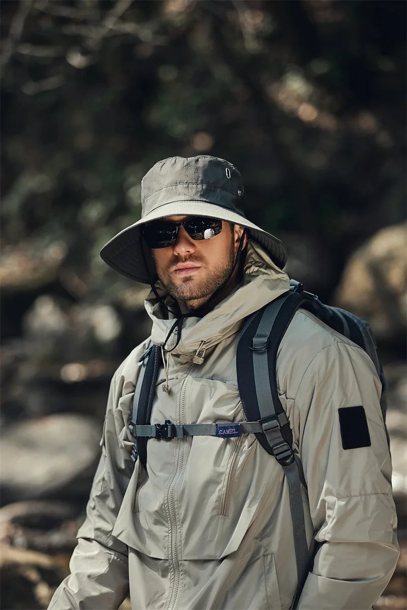 Summer Wide Large Brim Men Fisherman Hat Waterproof UV Protection Sun cap Hiking Fishing Climbing Oversized Safari Bucket Hats