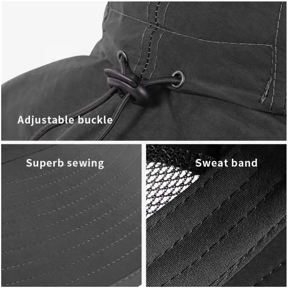 Wide Brim Sun Hat with Neck Flap for men women Adjustable Outdoor 50+UPF Protection Safari Cap Hiking Fishing Hat Wide Brim Sun Hat with Neck Flap for men women Adjustable Outdoor 50+UPF Protection Safari Cap Hiking Fishing Hat