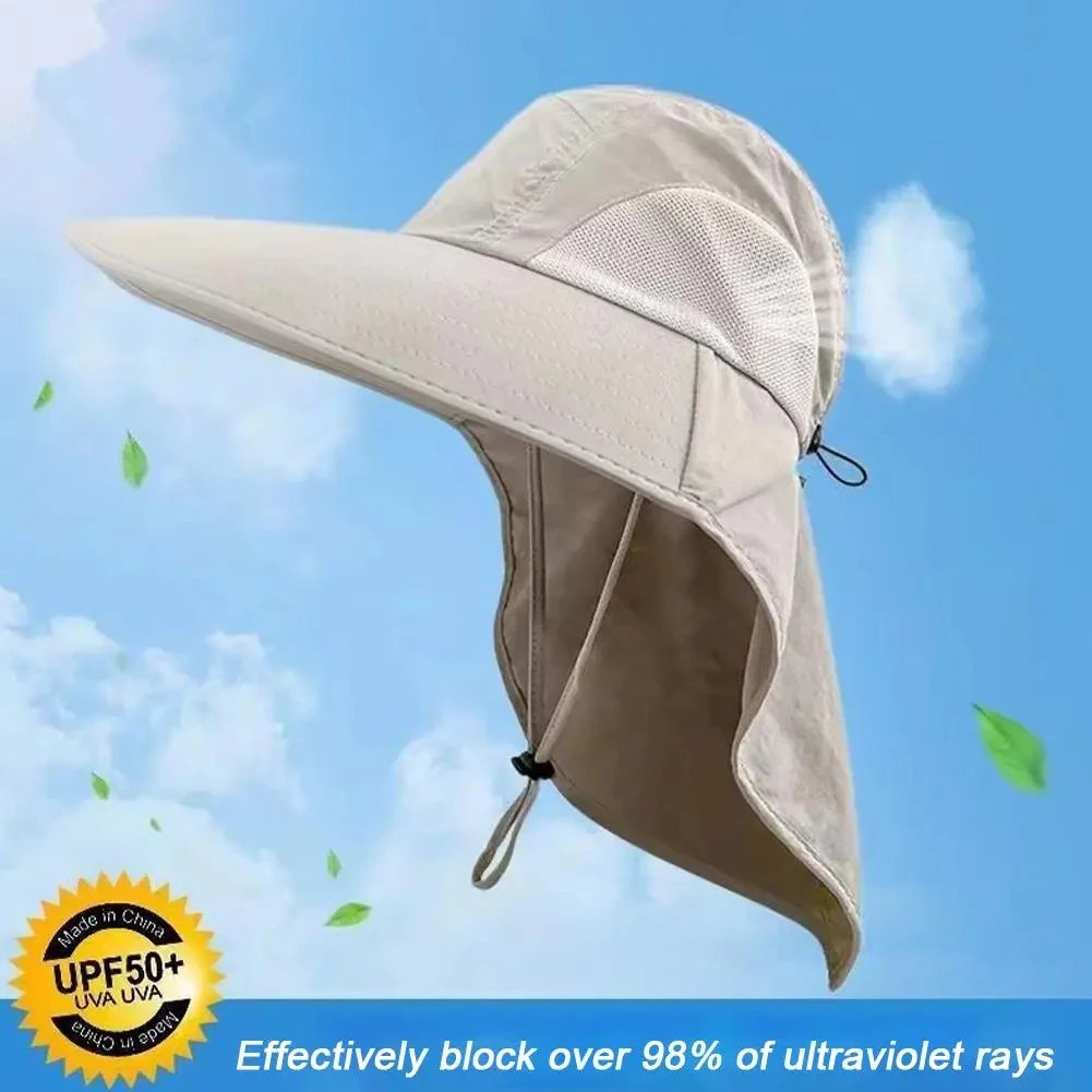 Wide Brim Sun Hat with Neck Flap