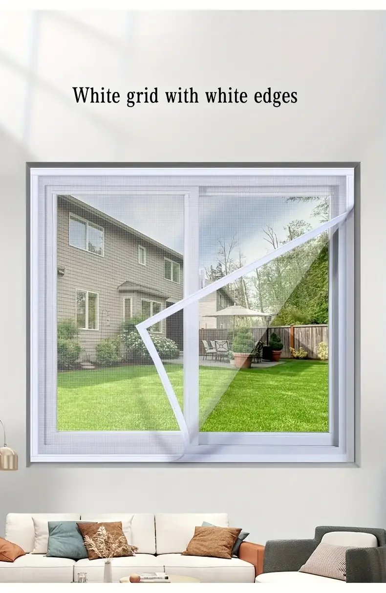 Summer mosquito proof door and window screens, available in various sizes (white)