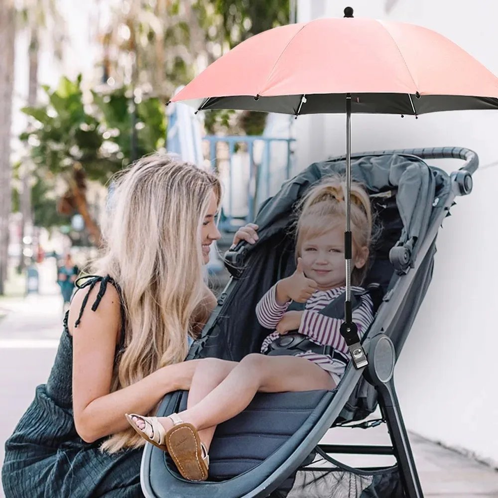 Baby Stroller Folding Umbrella UV Sun Rain Protection Parasol 360 Degrees Adjustable Universal Stroller Sunshade Canopy CoverBab Baby Stroller Folding Umbrella UV Sun Rain Protection Parasol 360 Degrees Adjustable Universal Stroller Sunshade Canopy CoverBab