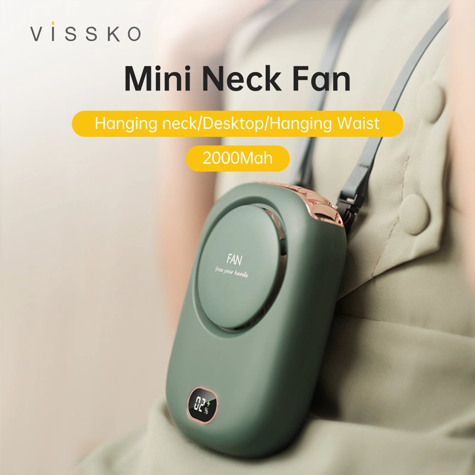 Portable Vissko  Hanging Mini Neck Fan