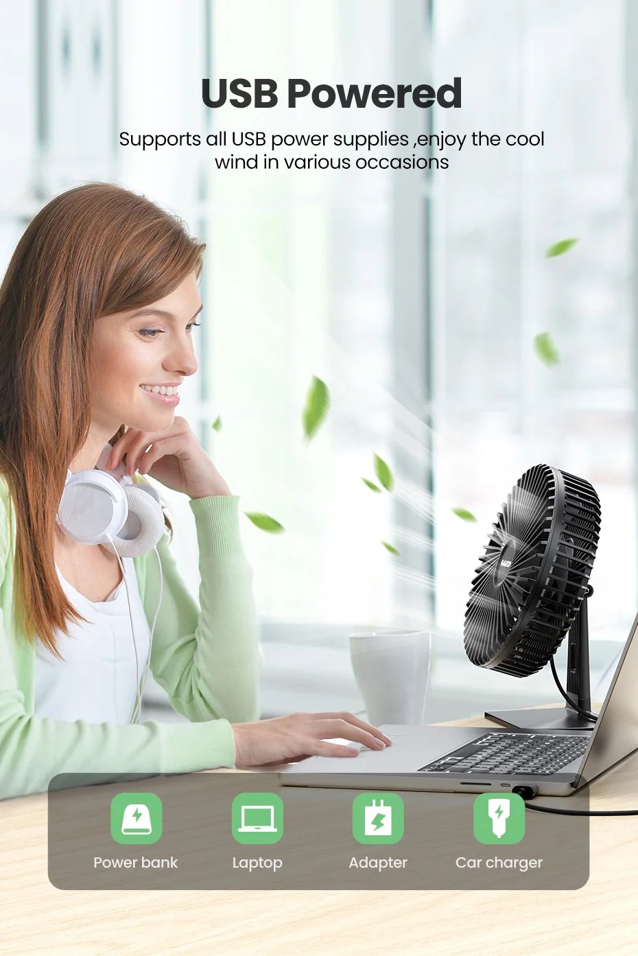 GAIATOP Desk Fan Portable USB Fan 90° Adjustable Cooling Fan Mute 4 Speed Adjustment Ultra Quiet Suitable For Home Desk Office GAIATOP Desk Fan Portable USB Fan 90° Adjustable Cooling Fan Mute 4 Speed Adjustment Ultra Quiet Suitable For Home Desk Office
