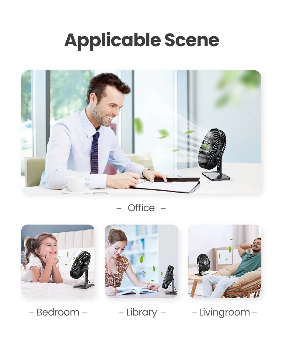 GAIATOP Desk Fan Portable USB Fan 90° Adjustable Cooling Fan Mute 4 Speed Adjustment Ultra Quiet Suitable For Home Desk Office GAIATOP Desk Fan Portable USB Fan 90° Adjustable Cooling Fan Mute 4 Speed Adjustment Ultra Quiet Suitable For Home Desk Office
