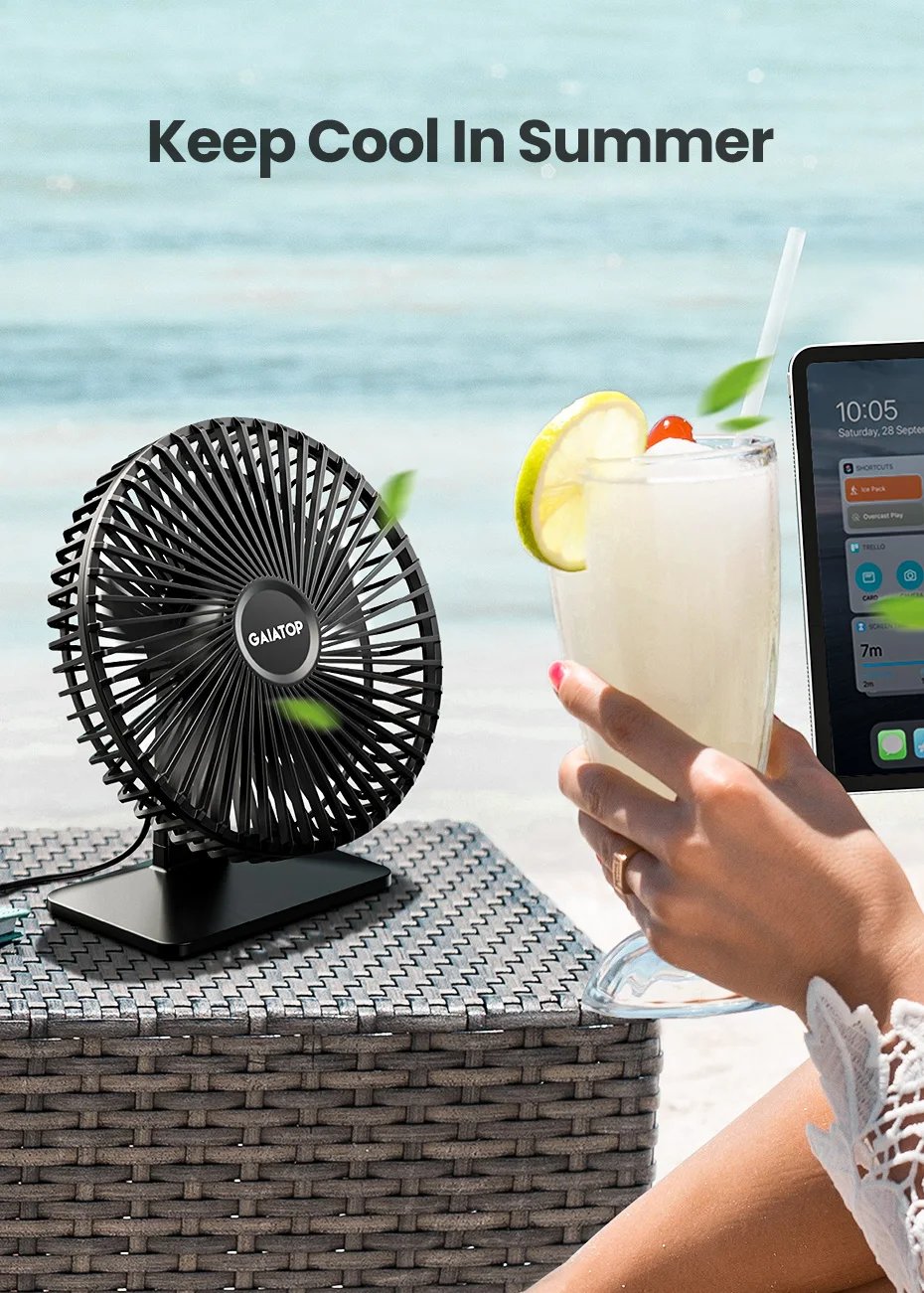GAIATOP Desk Fan Portable USB Fan 90° Adjustable Cooling Fan Mute 4 Speed Adjustment Ultra Quiet Suitable For Home Desk Office GAIATOP Desk Fan Portable USB Fan 90° Adjustable Cooling Fan Mute 4 Speed Adjustment Ultra Quiet Suitable For Home Desk Office