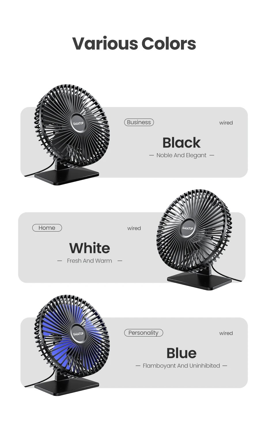 GAIATOP Desk Fan Portable USB Fan 90° Adjustable Cooling Fan Mute 4 Speed Adjustment Ultra Quiet Suitable For Home Desk Office GAIATOP Desk Fan Portable USB Fan 90° Adjustable Cooling Fan Mute 4 Speed Adjustment Ultra Quiet Suitable For Home Desk Office