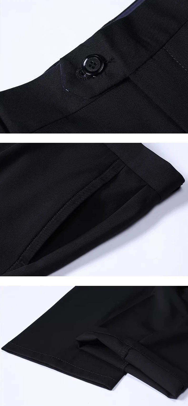Men's smart casual pants elastic sports, men's quick drying pants spring and autumn straight leg office black work pants