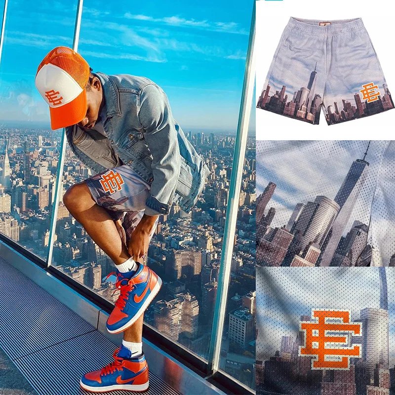 New Summer Eric Emanuel EE Basic Mesh Short Classic Floral Printed Gym Shorts 2025 Men's Gym Basketball Sports Beach Shorts