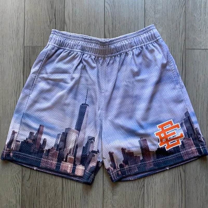 New Summer Eric Emanuel EE Basic Mesh Short Classic Floral Printed Gym Shorts 2025 Men's Gym Basketball Sports Beach Shorts