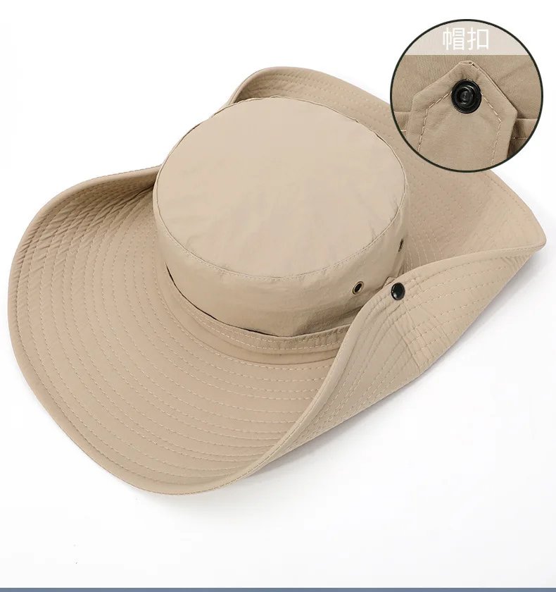 Summer mountaineering fishing hat, men's UV resistant fisherman hat, large eave outdoor work sun protection hat, sun visor hat