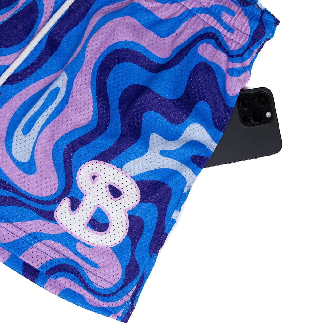 BKTSQD New summer men's shorts men and women's fashion beach seaside sports shorts mesh sports quick-drying quarter pants