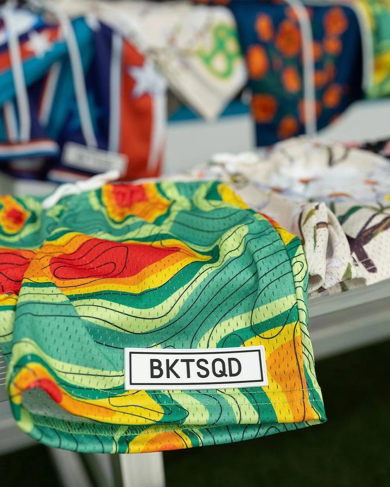 BKTSQD New summer men's shorts men and women's fashion beach seaside sports shorts mesh sports quick-drying quarter pants