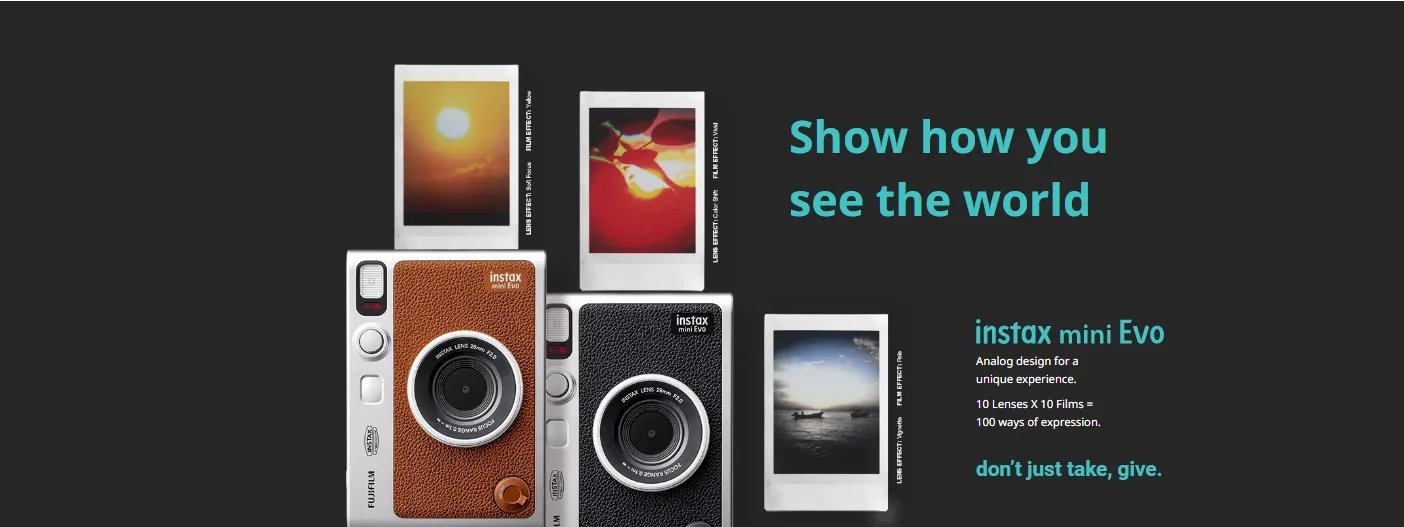 FUJIFILM INSTAX Instant Camera INSTAX Mini EVO Children's Fashion Retro Style Dating Essentials Mini11 With 20 Film Pack Kit