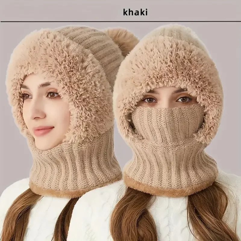 Winter Fleece Lined Knitted Hat