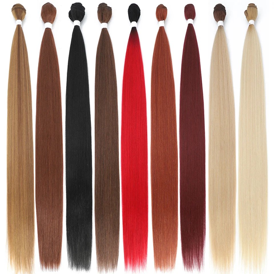 36-inch synthetic straight hair bundles