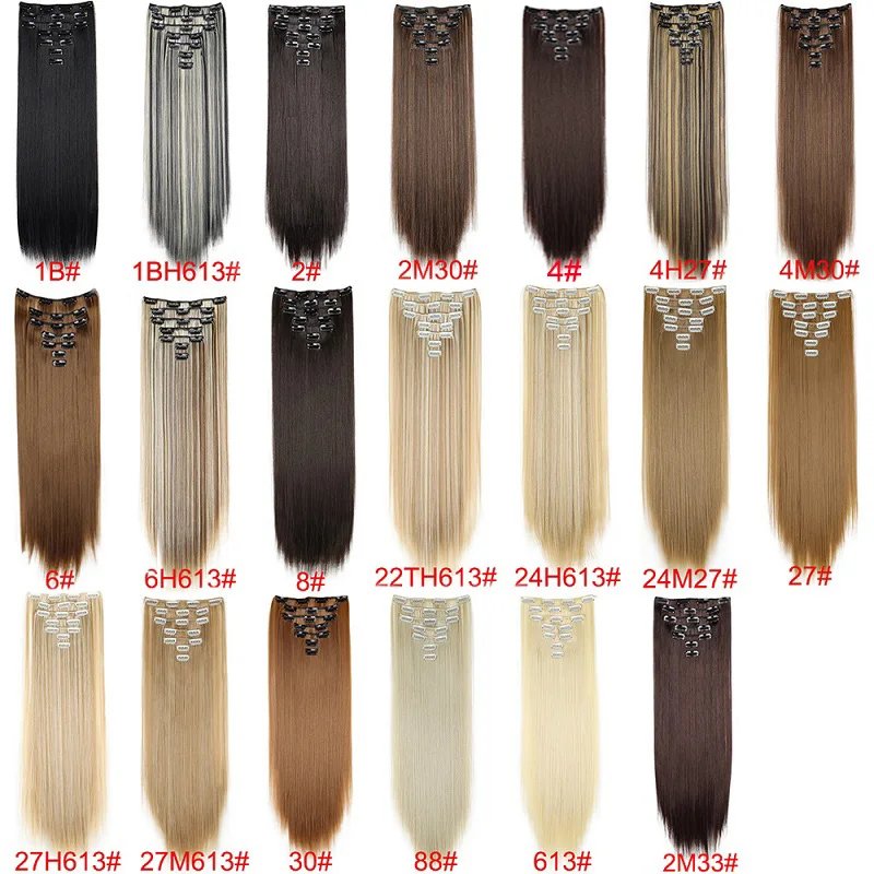 Blonde Black Synthetic Clip-In Extensions - Image 4
