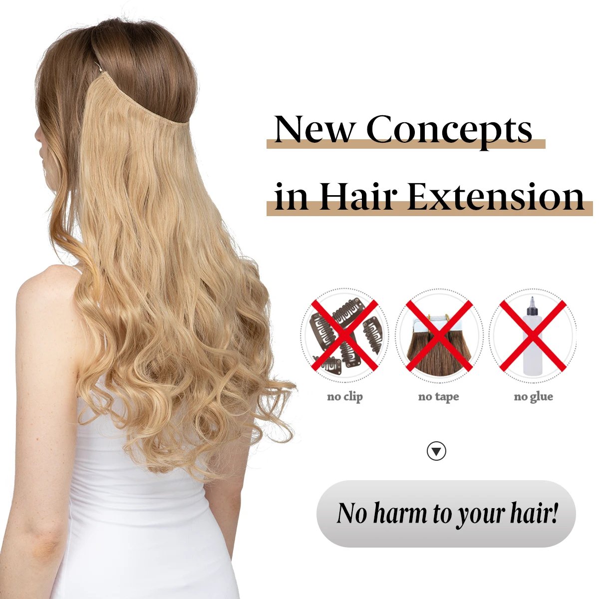 Natural Wave No-Clip Hair Extension - Image 3