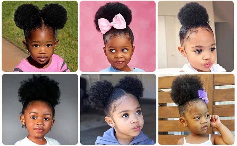 Synthetic Large Afro Puff Drawstring Ponytail Kinky Curly Hair Bun Piece with Clips in Updo Extensions for Black Women