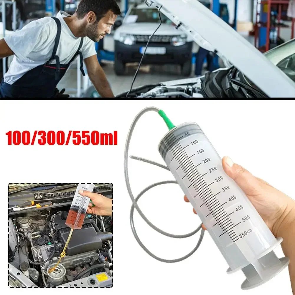 100ml-550ml Large Capacity Syringe Syringes Reusable Pump Measuring 1m Tube Pet Feeding Big Syringe Liquid Enema Glue Filling