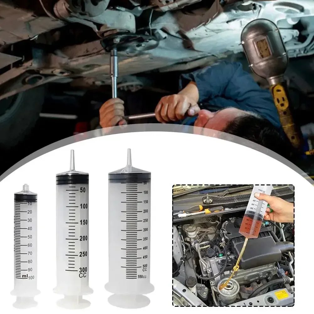 100ml-550ml Large Capacity Syringe Syringes Reusable Pump Measuring 1m Tube Pet Feeding Big Syringe Liquid Enema Glue Filling