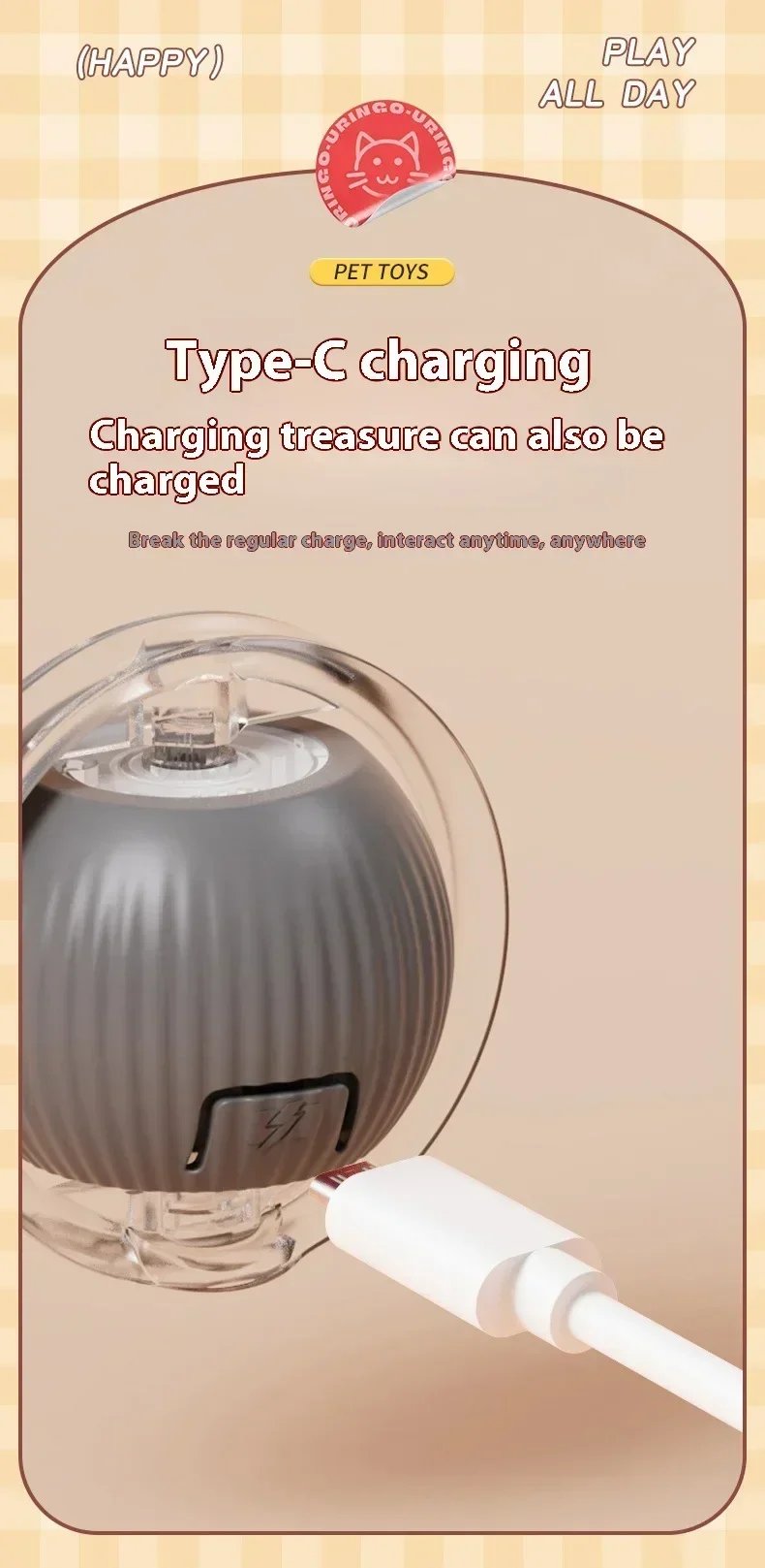 Cat Toys Rechargeable Pet Interactive Automatic Rolling Ball Toy Cats Pet Products New Electric Dog Ball Toy Simulated Tail for Cat Toys Rechargeable Pet Interactive Automatic Rolling Ball Toy Cats Pet Products New Electric Dog Ball Toy Simulated Tail for