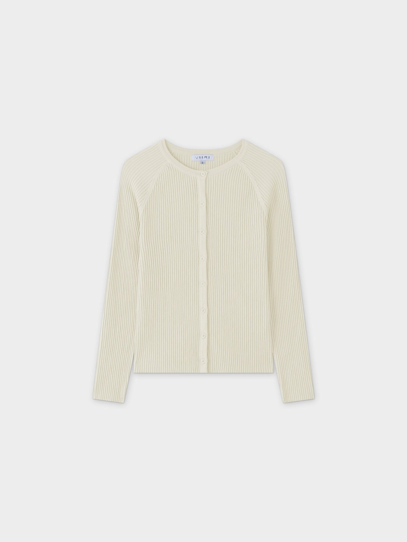 Ribbed Knit Button-Front Cardigan – Ivory