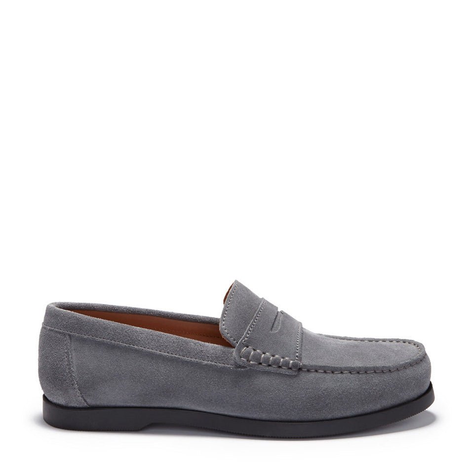 Slate Grey Suede Classic Boat Loafers