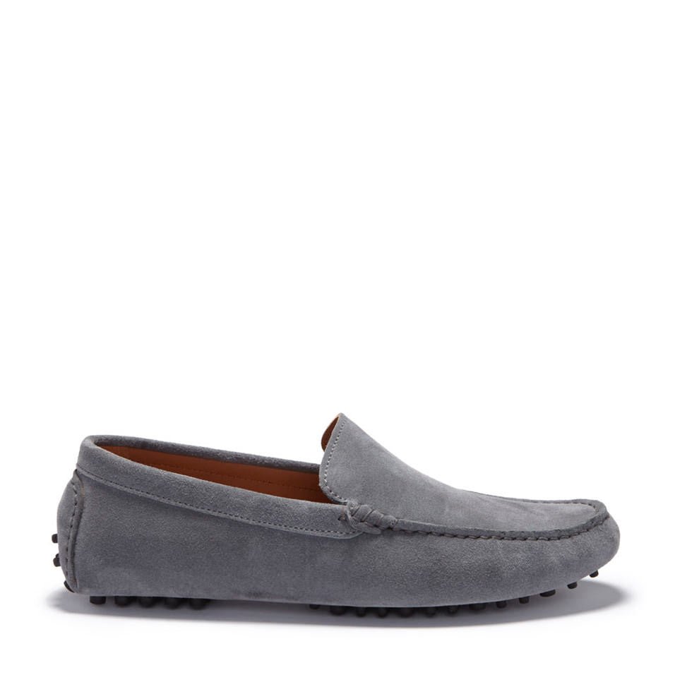 Slate Grey Suede Classic Driving Loafers