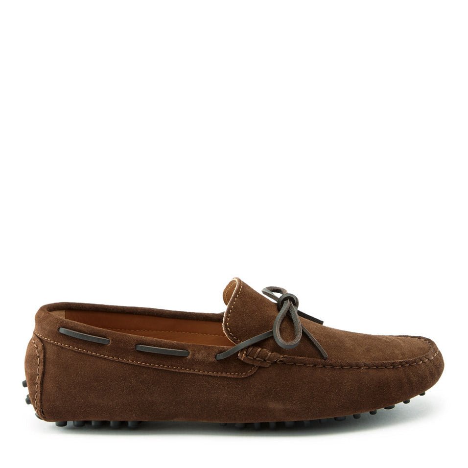 Brown Suede Driving Loafers