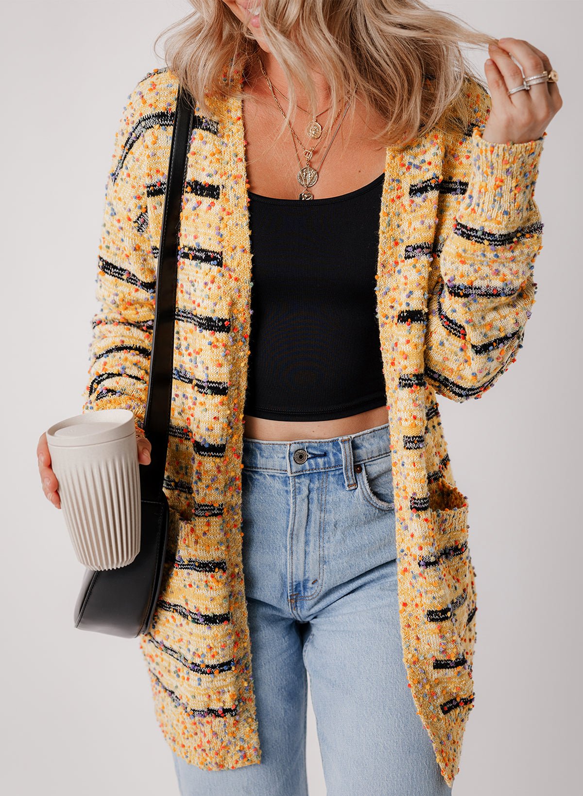 Pom Pom Knit Cardigan