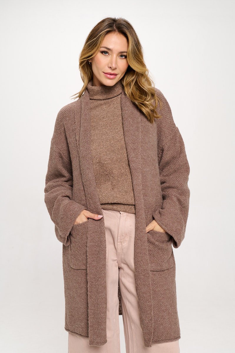 Cozy Textured Open-Front Cardigan