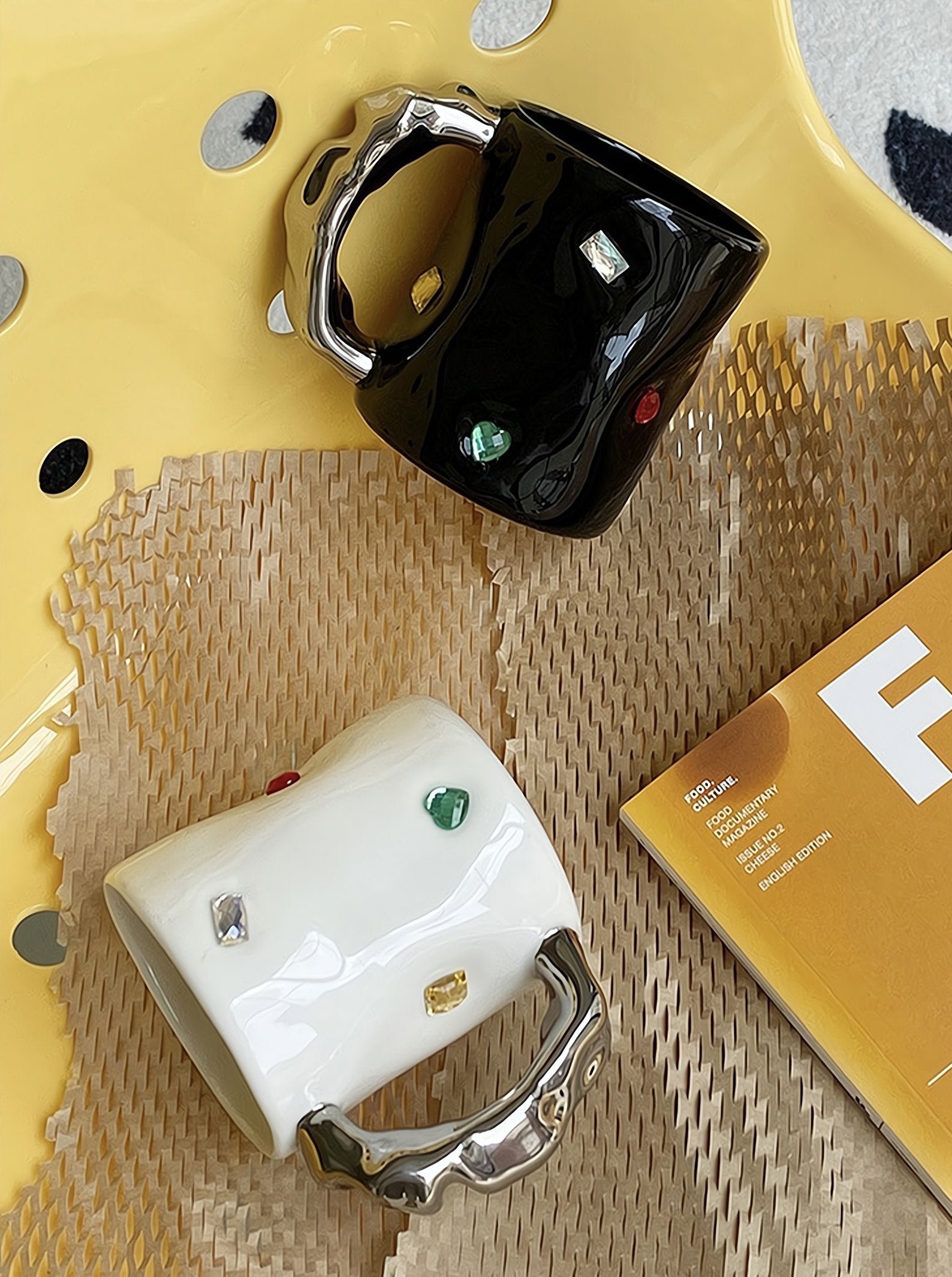 Handmade Gemstone Couple Ceramic Mugs - Image 5