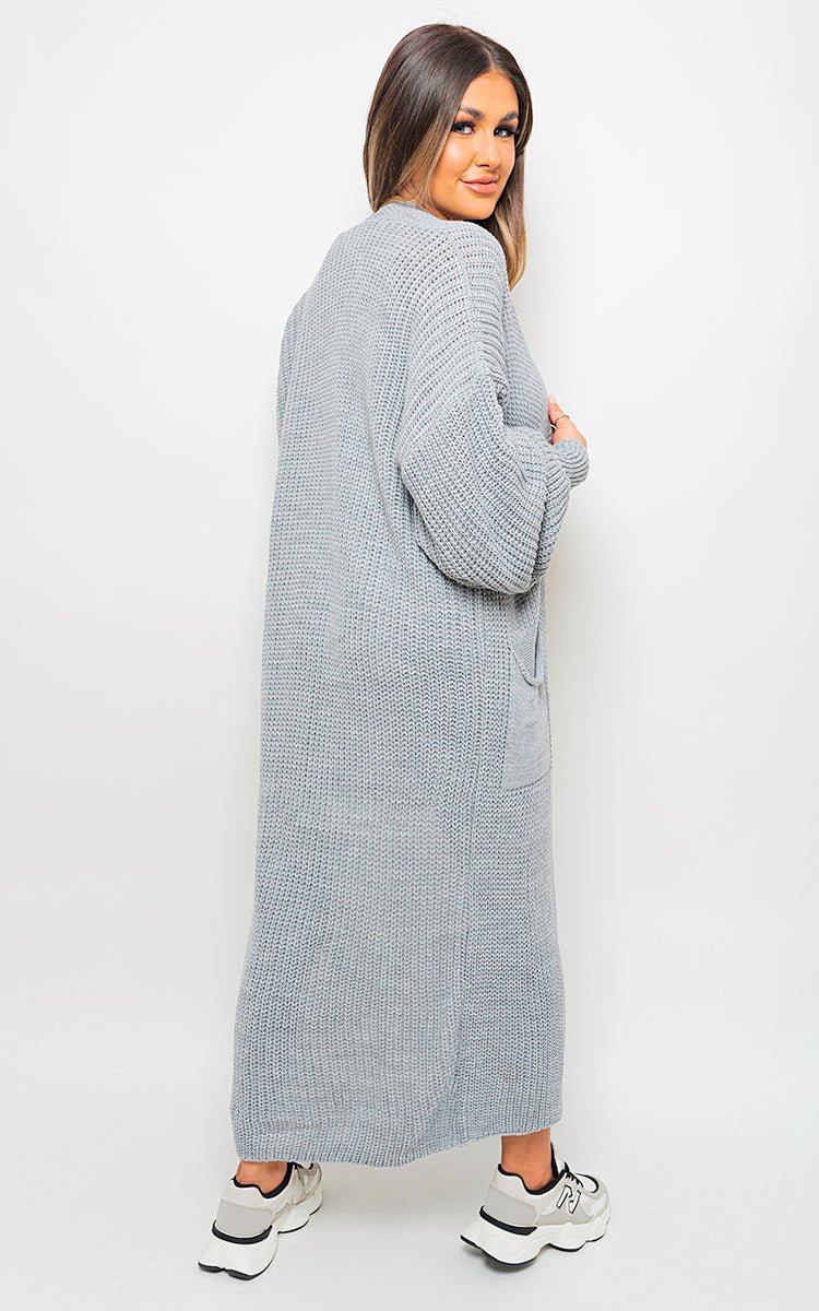 Chunky Knit Balloon Sleeve Maxi Cardigan - Image 15
