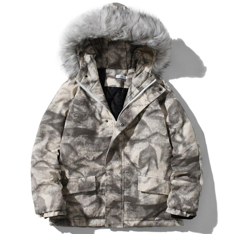 Men’s Tie-Dye Hooded Padded Parka