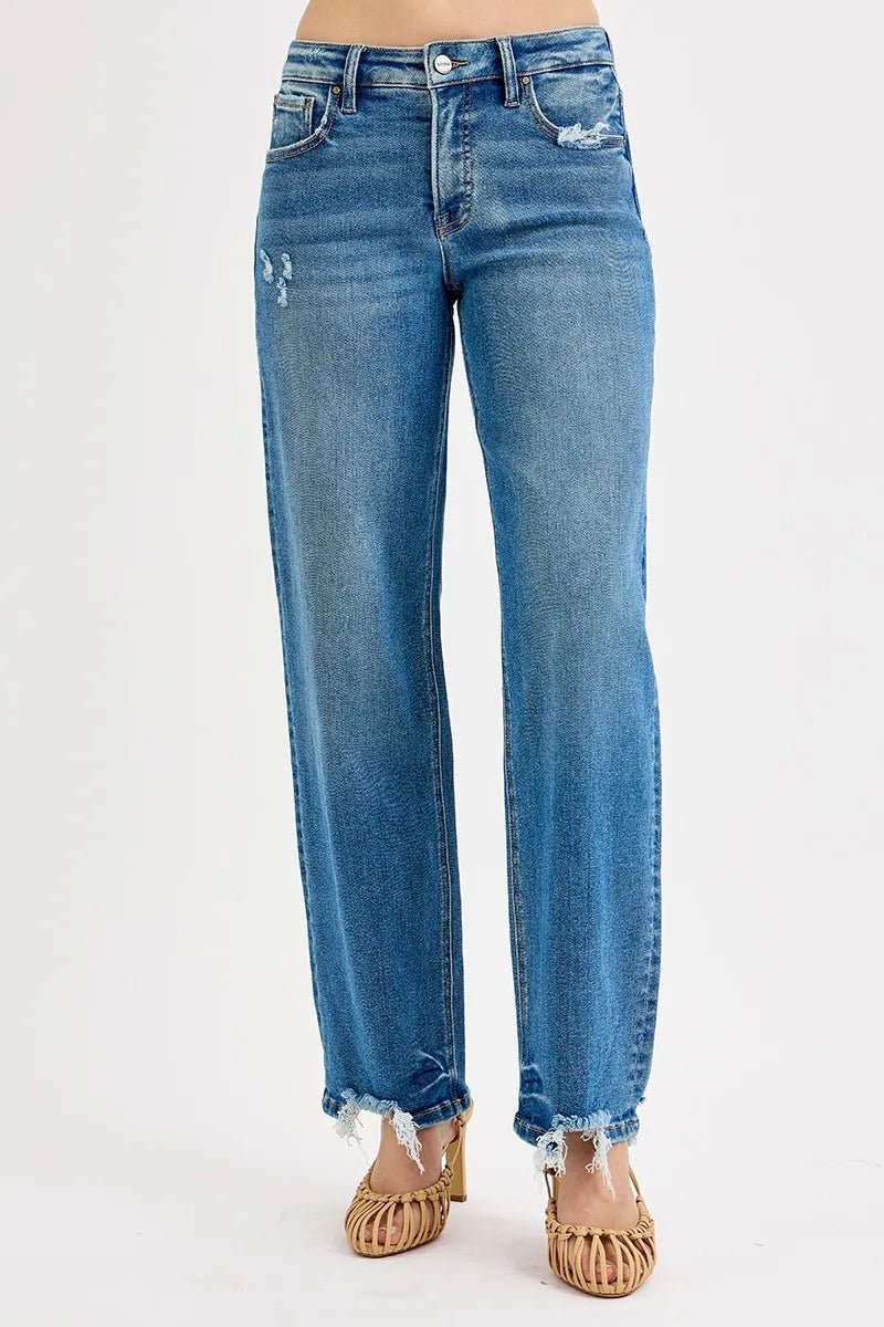 RISEN Mid Rise Baggy Jeans Plus