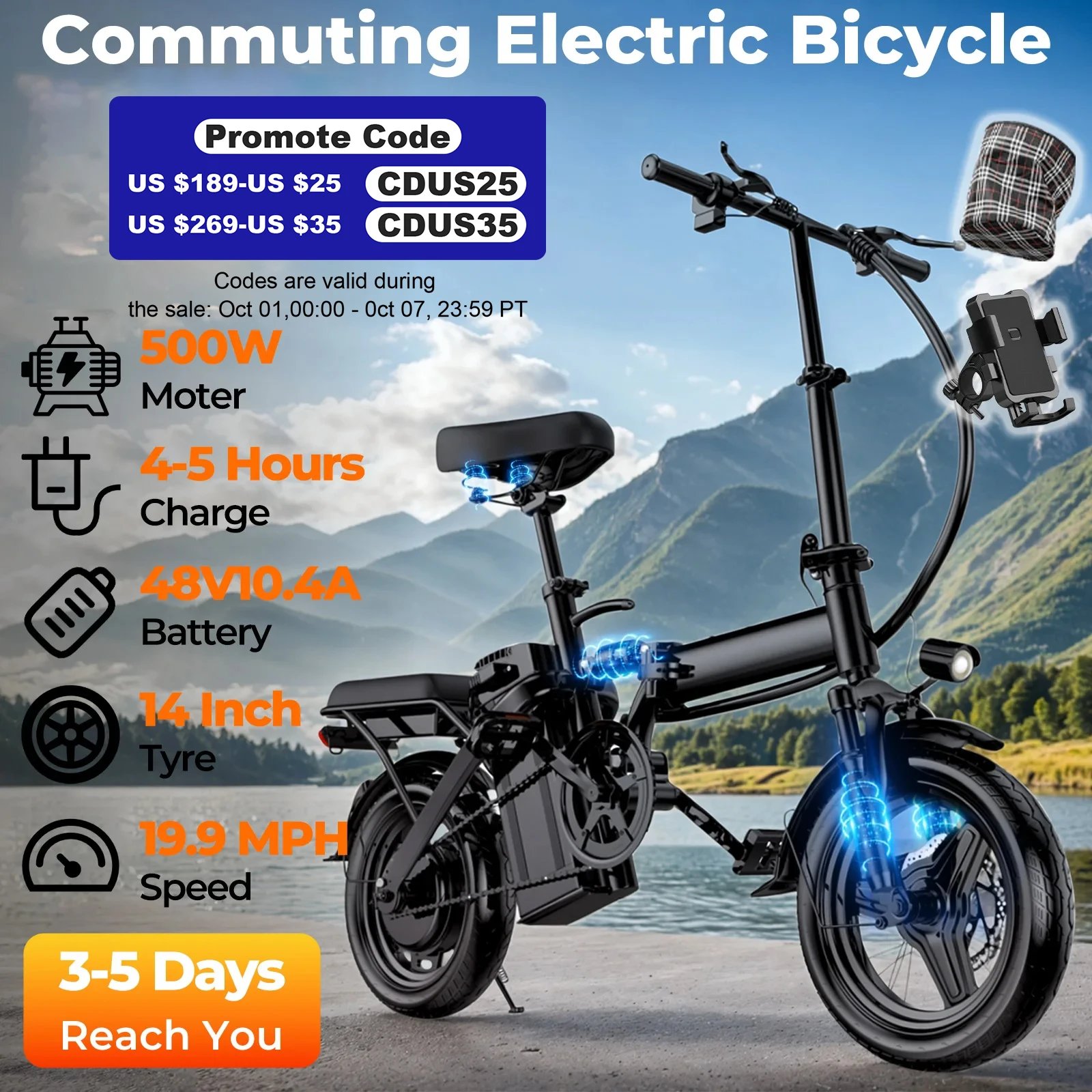 LELEKUAI 500W Adult Electric Bike
