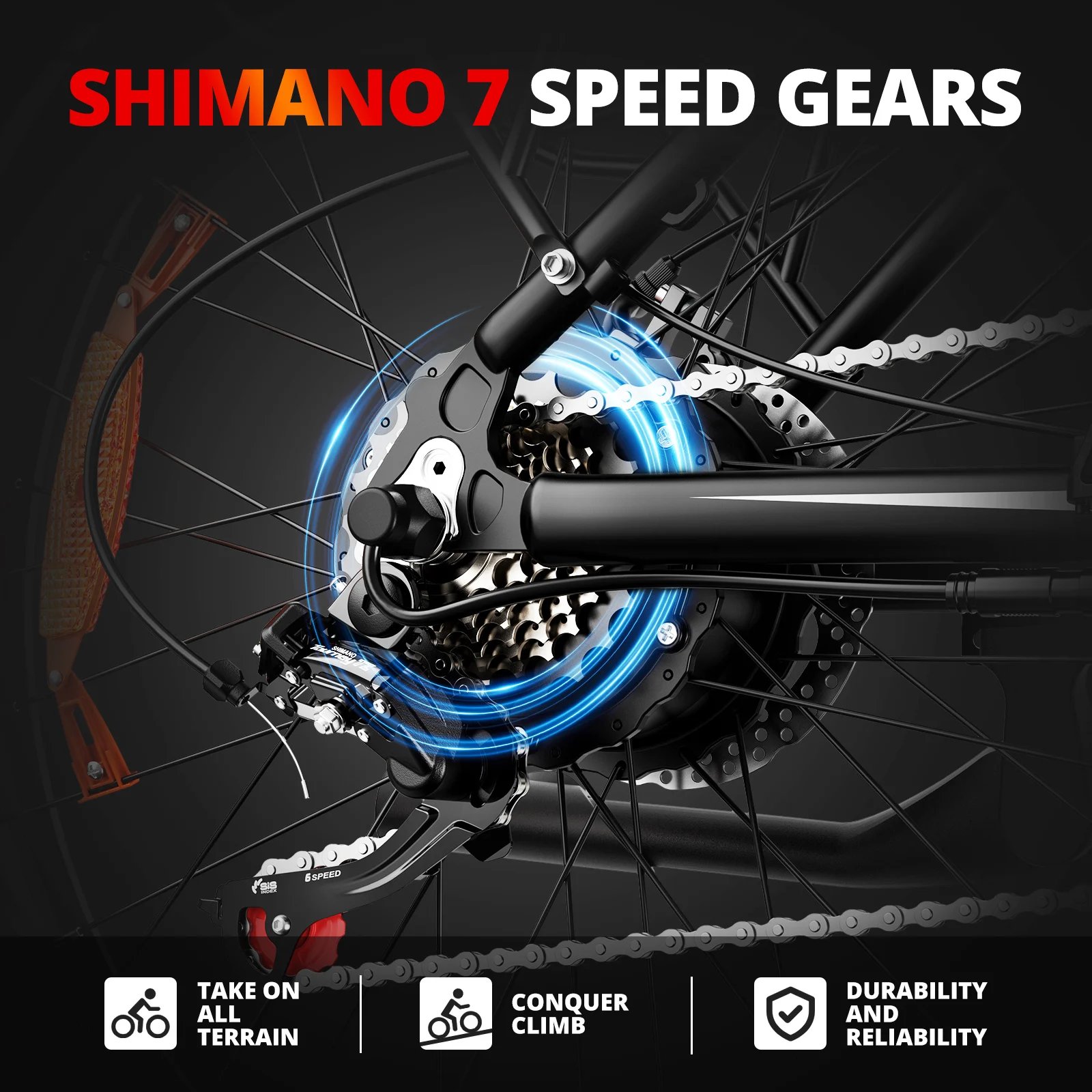 AMYET EB26 1000W Fat Tire E-Bike - Image 4