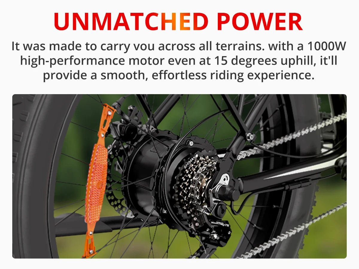 AMYET EB26 Electric Bike for Adults 1000W Electric Bicycle 48V 15AH E Bike 26