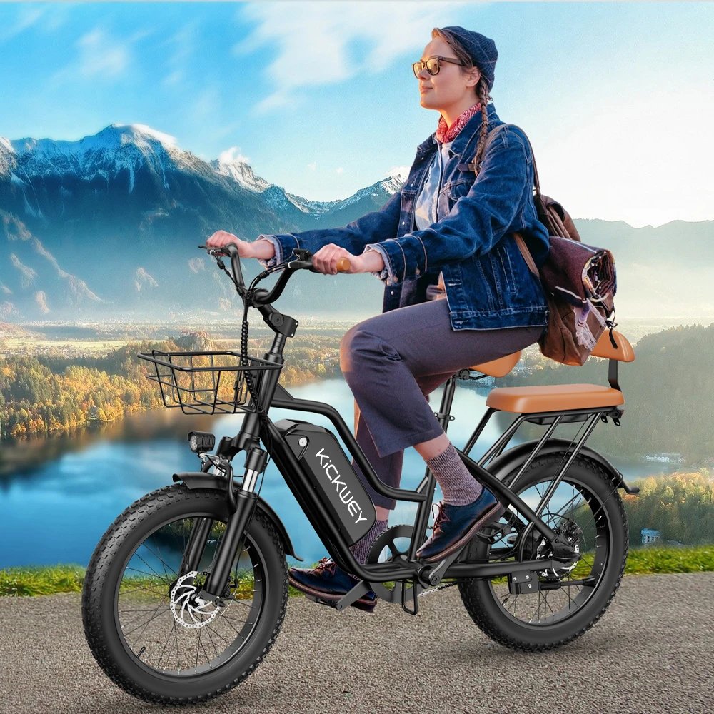 Electric Bike for Adults，20'' 1500W Peak Ebike, Up to 50 Miles 32MPH Electric Mountain Bike with 48V 20AH Removable Battery