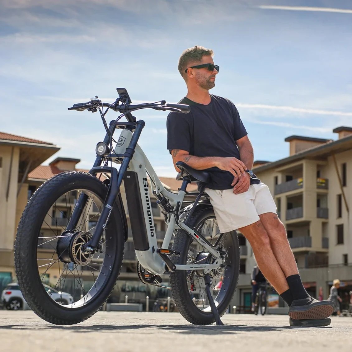 Shengmilo S600 26 inches adult electric mountain bike, 2000W dual motor ebike 7-speed electric bicycle，Fat Tire ebike17.5ah