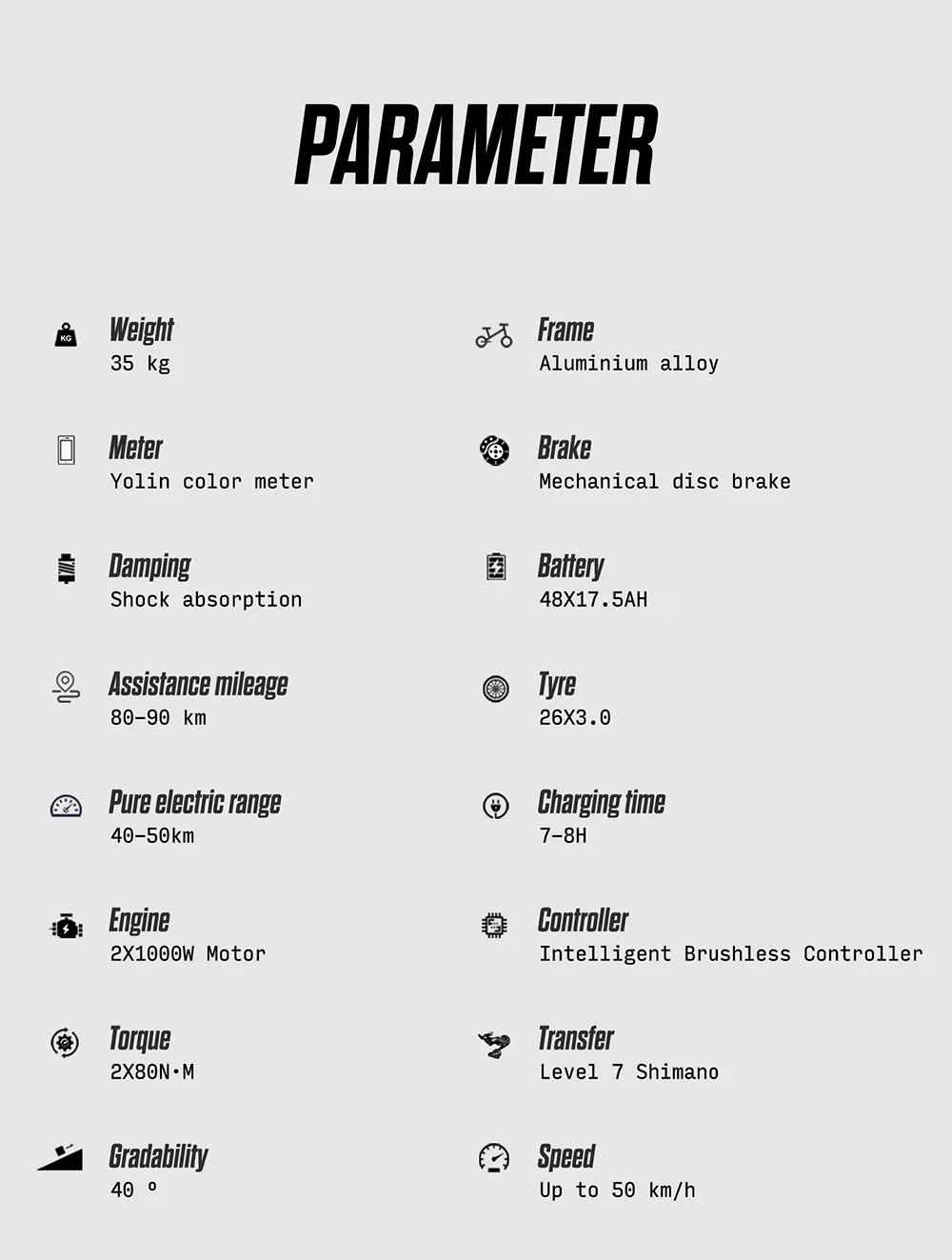 Shengmilo S600 26 inches adult electric mountain bike, 2000W dual motor ebike 7-speed electric bicycle，Fat Tire ebike17.5ah