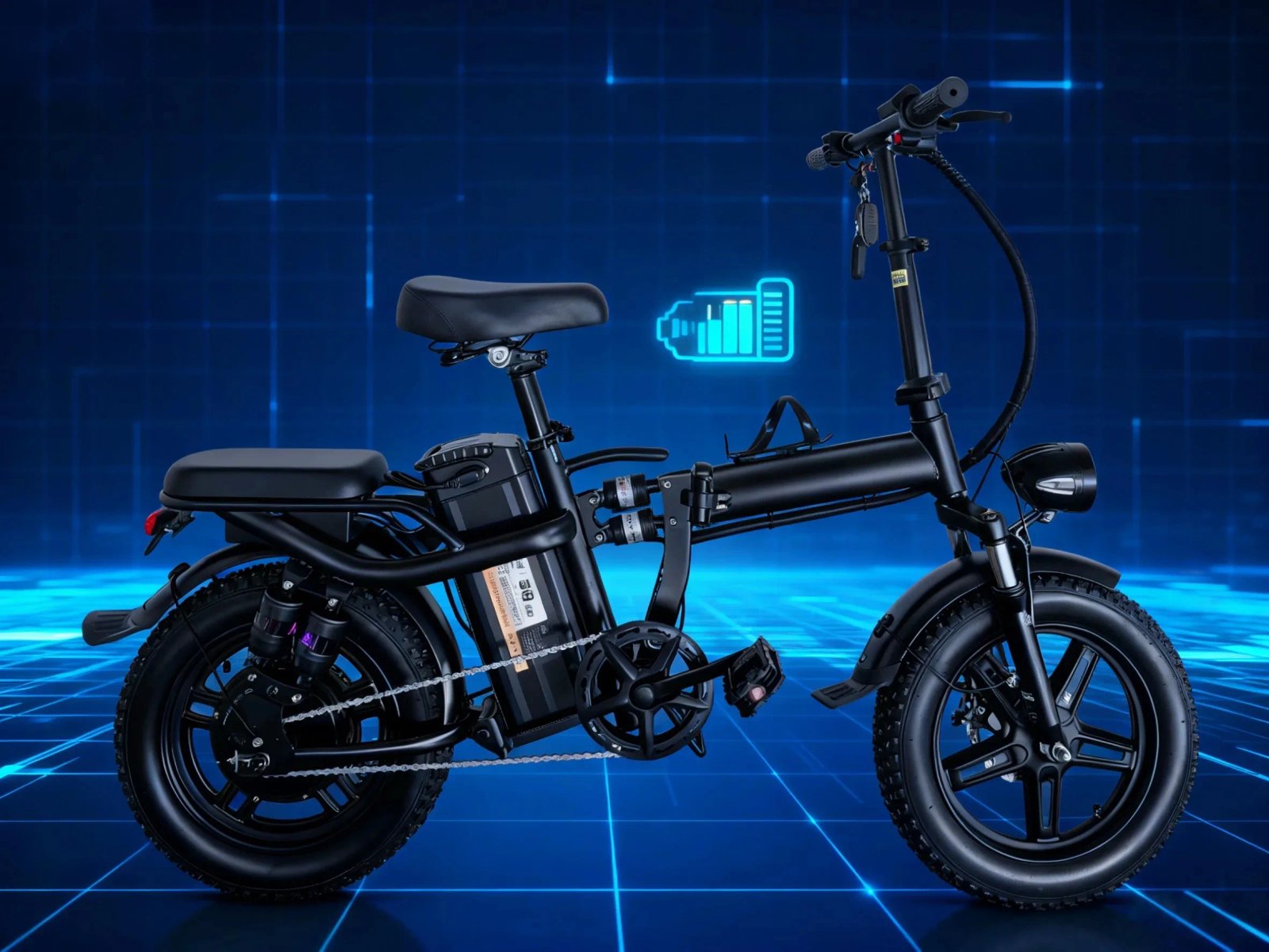 30AH long-range electric bicycle, 800W-48V motor, 16-inch high carbon steel frame, foldable adult mobility E-Bike