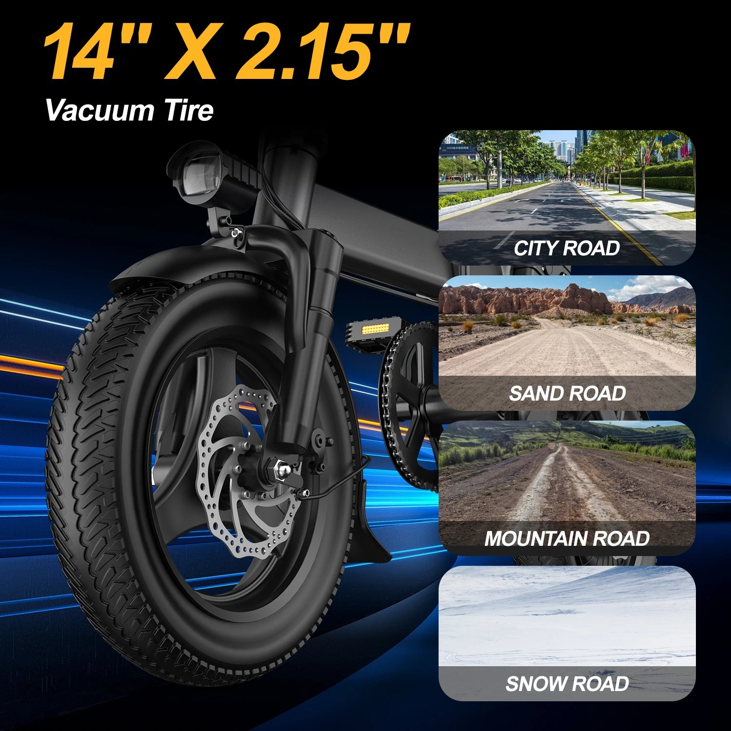 Electric Motorcycles Bike For Adults, 48V 20AH/15AH/10Ah Ebikes 500W Brushless Motor 14'' Tires Folding Electric Bicycles