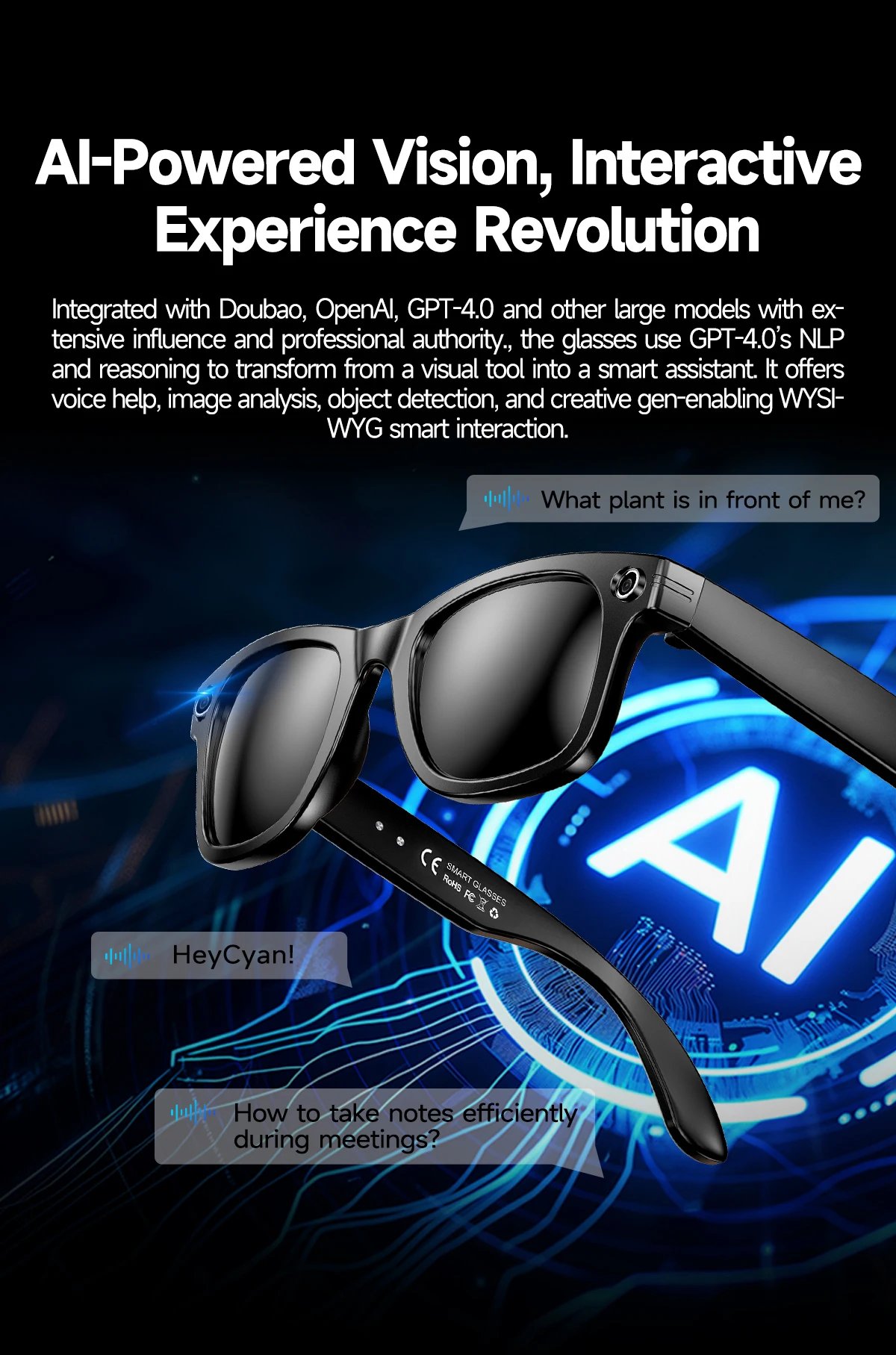 800W With Camera Smart Glasses Woman Video Recording AI Photo Recognition Eyewear Earphone Call Translation Voice Sunglasses Men 800W With Camera Smart Glasses Woman Video Recording AI Photo Recognition Eyewear Earphone Call Translation Voice Sunglasses Men
