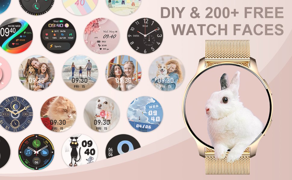 Smart Watch for Women (Answer/Make Call), Fitness Tracker for Android and iOS Phones Waterproof Smartwatch with 1.32