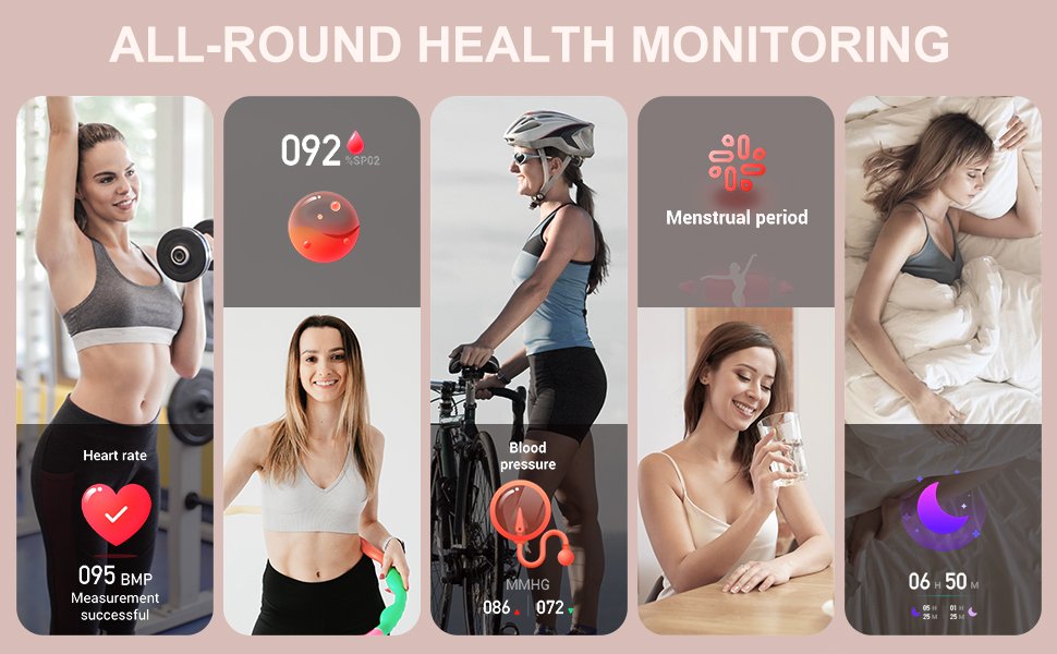 Smart Watch for Women (Answer/Make Call), Fitness Tracker for Android and iOS Phones Waterproof Smartwatch with 1.32